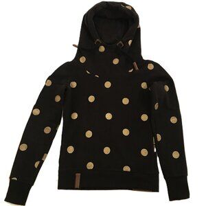 NAKETANO Black Hoodie Golden Dots Size S
